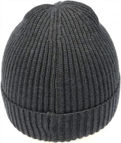 img 3 attached to 🧢 X-Large Oversize Knit Beanie Cap with Brim: Ideal Visor Stocking Hat for Big Heads, Winter Cuff Skull Caps, Stretchy Watch Hat