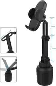 img 1 attached to 📱 Adjustable Car Cup Holder Phone Mount with Silicone Protection - Warblers 360° Telescopic Arm Cup Phone Holder Compatible with iPhone, Samsung, Huawei, LG