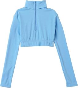 img 1 attached to 👚 Capezio Girls Turtleneck Sleeve 8-10: Stylish and Comfortable Active Clothing for Girls