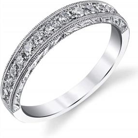 img 4 attached to Platinum Plated Silver Women'S Wedding Rings In 10K/14K/18K With 4 Different Styles Of Wedding Bands