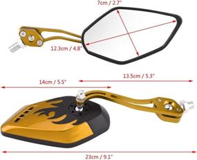 img 1 attached to 1 Pair 8Mm 10Mm Universal Motorcycle Rear View Mirrors Scooter Aluminum Flame Pattern Side View Mirrors(Yellow)