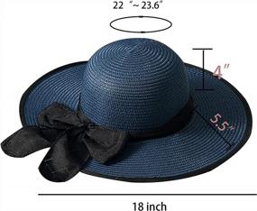 img 2 attached to 🌞 Women's Foldable Wide Brim Sun Protection Straw Hat, Summer UV Protection Beach Cap - Floppy Hat