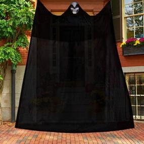 img 4 attached to VEYLIN Black Flying Ghost Hanging Decoration, 16.4Ft Horrifying Indoor Outdoor Gauze Skull Ghost Decoration For Halloween Party