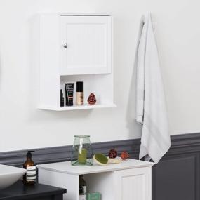 img 3 attached to Spirich Bathroom Cabinet Wall Mounted With Single Door, Wood Hanging Cabinet With Adjustable Shelf White