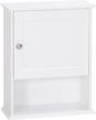 spirich bathroom cabinet wall mounted with single door, wood hanging cabinet with adjustable shelf white logo