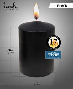 img 2 attached to Set Of 4 European-Made 2X3 Inch Unscented Pillar Candles In Black For Stylish Home Decor