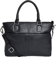 vintage laptop messenger bag 16 inch genuine leather flapover messenger bag for men and women (black nappa) logo
