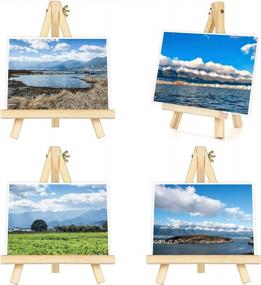 img 1 attached to Portable And Adjustable Wooden Easel Stand For Painting Canvas And Photos - Dolicer 1 Pack 9.5" Tabletop Easels For Kids, Adults And Artists