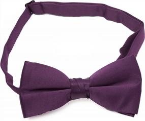 img 3 attached to Stylish And Adjustable: Frankers Poly Satin Bow Tie For Boys In Solid Colors