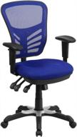 🪑 enhance your office comfort with the flash furniture mid-back blue mesh executive swivel ergonomic office chair logo