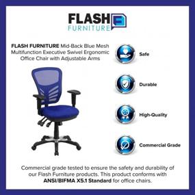 img 1 attached to 🪑 Enhance Your Office Comfort with the Flash Furniture Mid-Back Blue Mesh Executive Swivel Ergonomic Office Chair