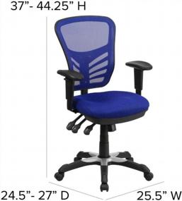 img 2 attached to 🪑 Enhance Your Office Comfort with the Flash Furniture Mid-Back Blue Mesh Executive Swivel Ergonomic Office Chair