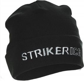 img 1 attached to Black Trekker Stocking Hat By StrikerICE - Optimize Your Outdoors Adventure Wardrobe
