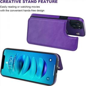 img 1 attached to Protective And Stylish Onetop Wallet Case For IPhone 14 With Card Holder In Purple