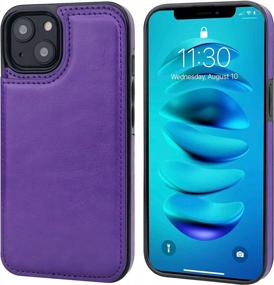 img 3 attached to Protective And Stylish Onetop Wallet Case For IPhone 14 With Card Holder In Purple