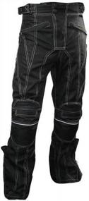 img 1 attached to Men'S Black Motorcycle Pants With Advanced X-Armor Technology And Tri-Tex White Stitched Fabric - Size 34 By Xelement B4406