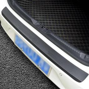 img 2 attached to 🚗 GZRUICA Rear Bumper Protector Guard Full Black Carbon Fiber Trunk Protection Strip Scratch-Resistant Trunk Door Entry Guards Car Accessory for SUV/Cars - Universal No Pattern Full Tape Pack-1