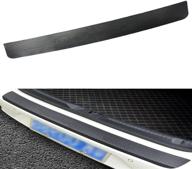 🚗 gzruica rear bumper protector guard full black carbon fiber trunk protection strip scratch-resistant trunk door entry guards car accessory for suv/cars - universal no pattern full tape pack-1 logo