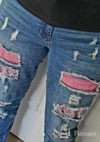 img 8 attached to EVALESS Women'S Ripped Plaid Patch Boyfriend Jeans: Fashionable And Comfortable Distressed Denim Pants