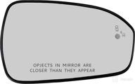 fusion 2013 – 2021 passenger side heated replacement mirror glass with back plate, featuring bsd and no auto dimming logo