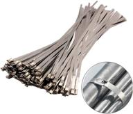 🔒 metal locking wrap ties straps for exhaust wrap - stainless steel zip ties, 100pcs 11.8'' by taksdai logo