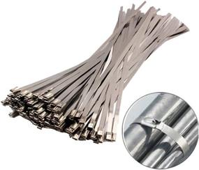 img 4 attached to 🔒 Metal Locking Wrap Ties Straps for Exhaust Wrap - Stainless Steel Zip Ties, 100pcs 11.8'' by TAKSDAI