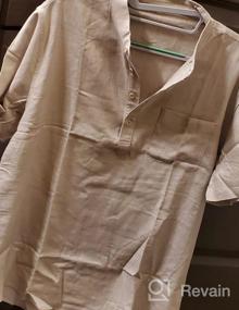 img 5 attached to LecGee Men'S Cotton Linen Henley Shirt Long Sleeve Casual Beach Hippie T-Shirts Lightweight Yoga Tee Tops