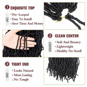 img 2 attached to Ubeleco 8 Packs Soft Locs Crochet Hair, 36 Inch Black Faux Locs Crochet Hair Extensible Curly Wavy Locs Crochet Hair Pre-Looped Synthetic Goddess Locs Crochet Hair For Women (36 Inch(8 Packs),1B)