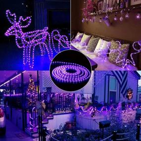 img 1 attached to Spooky Bright: 18-футовые фиолетовые веревочные фонари BrizLabs для Хэллоуина с 216 светодиодами