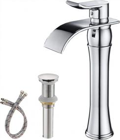 img 4 attached to Stylish & Functional BWE Chrome Waterfall Vessel Sink Faucet For Modern Bathrooms