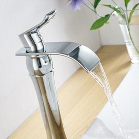 img 3 attached to Stylish & Functional BWE Chrome Waterfall Vessel Sink Faucet For Modern Bathrooms
