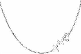 img 4 attached to Sterling Silver Sideways Choker Necklace With Adjustable Length (14-18 Inches)