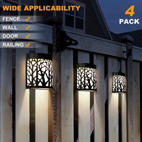 img 3 attached to 4 Pack DenicMic Solar Wall Lights Outdoor Waterproof Fence Sconce LED Decorative Lamps For Patio Front Door Yard Deck Stair Warm White/Color Changing.