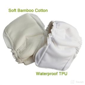 img 2 attached to 👶 Vlokup Baby Waterproof Cloth Diaper Inserts: 5-Layer with Gussets, 12 Pack - Nature Bamboo Cotton Nappy Liner for Newborns, Toddlers & Kids - Reusable, Washable & Absorbent - Includes Wet Bag