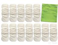👶 vlokup baby waterproof cloth diaper inserts: 5-layer with gussets, 12 pack - nature bamboo cotton nappy liner for newborns, toddlers & kids - reusable, washable & absorbent - includes wet bag logo