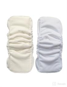 img 1 attached to 👶 Vlokup Baby Waterproof Cloth Diaper Inserts: 5-Layer with Gussets, 12 Pack - Nature Bamboo Cotton Nappy Liner for Newborns, Toddlers & Kids - Reusable, Washable & Absorbent - Includes Wet Bag
