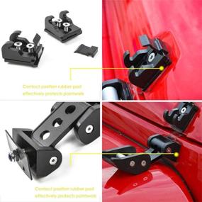 img 1 attached to 🔐 BEIJIAOFLY Black Aluminium Alloy Hood Catch Kit for Jeep Wrangler JK/JKU/JL/JLU & Gladiator JT (2007-2021) – Locking Latch System