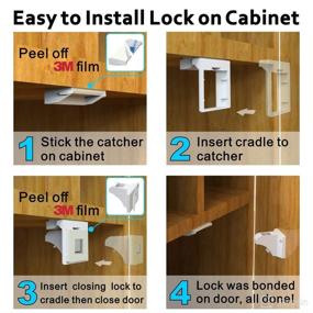 img 1 attached to 🔒 Improved Magnetic Cabinet Locks (32Locks and 6 Keys) Baby Proofing Magnetic Safety Locks with 3M Adhesive, Quick One-Minute Installation – No Drilling Required