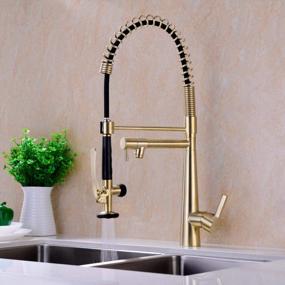 img 3 attached to Brushed Gold Kitchen Faucet With Pull Down Sprayer And Pot Filler - GICASA Heavy Duty Single Handle Faucet Made Of Solid Brass For Commercial And Home Kitchens