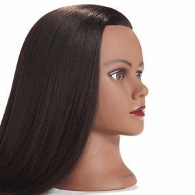 img 2 attached to 26 "-28" сверхдлинная голова манекена из синтетических волос для обучения парикмахера с зажимом и укладки в косметологии - черный (91812BY0220)