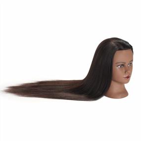 img 1 attached to 26"-28" Super Long Synthetic Hair Mannequin Head For Hairdresser Training With Clamp And Styling Practice In Cosmetology - Black (91812BY0220)