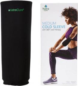 img 4 attached to NatraCure Gel Cold Sleeve Wrap - Medium Reusable Ice Therapy Sleeve (For Pain And Injuries Of Foot, Ankle, Wrist, Arm, Leg, Elbow, Shin, Forearm, Calf) 700-03 RET - Knee Ice Wrap Around Entire Knee