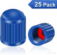 🔵 universal plastic tire valve stem caps blue - 25 pack for car, suv, truck, motorcycle, bike & bicycles логотип