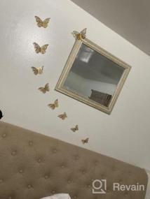 img 8 attached to Розовое золото, 72 шт., 3D декор для стен в виде бабочек, съемные наклейки для спальни, гостиной и детской комнаты, украшение для дня рождения