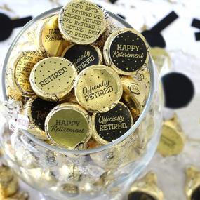 img 3 attached to Retire In Style With Black And Gold Foil Party Favor Stickers - 180 Labels