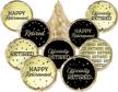 retire in style with black and gold foil party favor stickers - 180 labels logo
