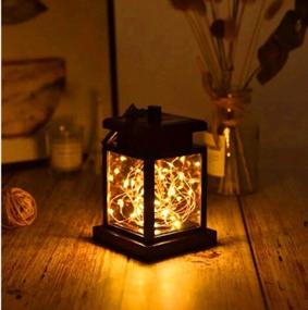 img 3 attached to Solar Lantern Hanging Decor Atmosphere Lamp Warm White LED String Lights IP44 Waterproof Outdoor Umbrella Light (1 Pack)