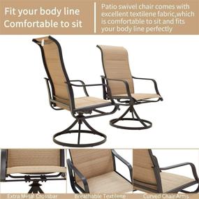 img 1 attached to Experience Ultimate Comfort With Top Space'S High Back Outdoor Swivel Rocker Set - Beige, Set Of 2