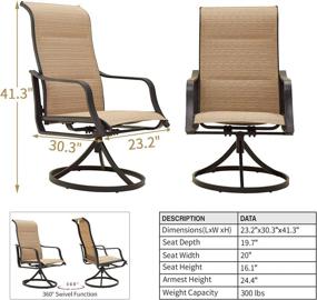 img 3 attached to Experience Ultimate Comfort With Top Space'S High Back Outdoor Swivel Rocker Set - Beige, Set Of 2