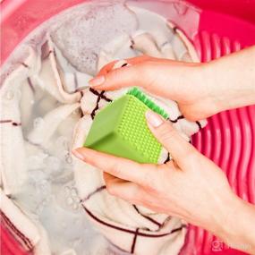 img 1 attached to 🧺 3-Piece Silicone Laundry Brush Set for Removing Stains – Multi-functional Cleaning Tool for Clothes, Underwear, Shoes, and Pots